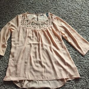 BKE Boutique Peach 3/4 Sleeve Blouse